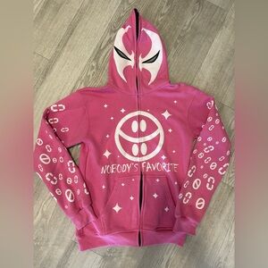 Pink Graphic Zip Hoodie